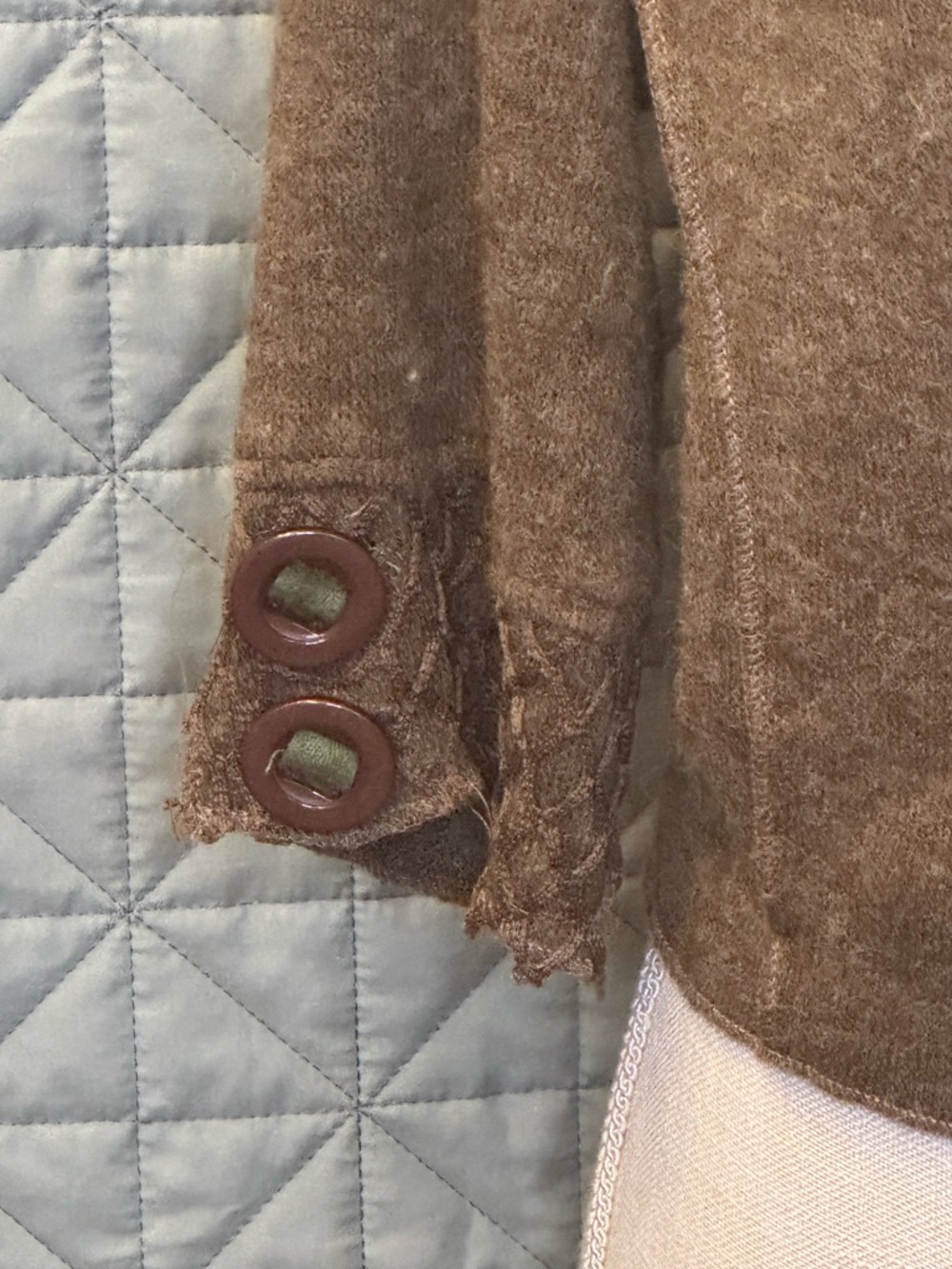 Vintage Pretty Angel Fashion Brown Lattice Lapel Women's Sweater - Picture 4 of 8
